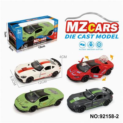 1：36合金车模3开门回力
跑车2款4色混装 - OBL10308304