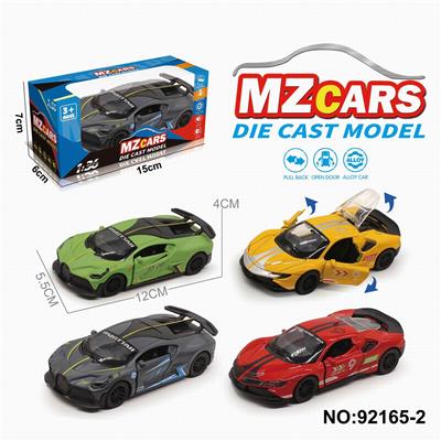 1：36合金车模3开门回力
跑车2款4色混装 - OBL10308311