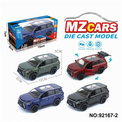 1：36合金车模3开门回力
越野车4色混装 - OBL10308313