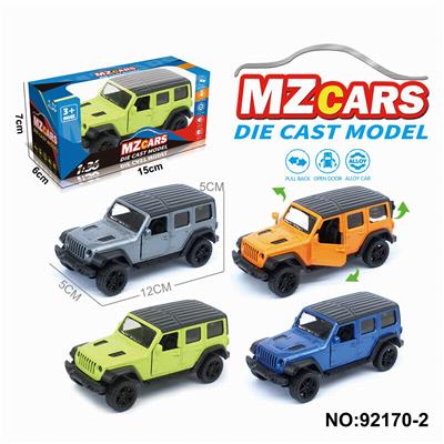 1：36合金车模3开门回力
越野车4色混装 - OBL10308316