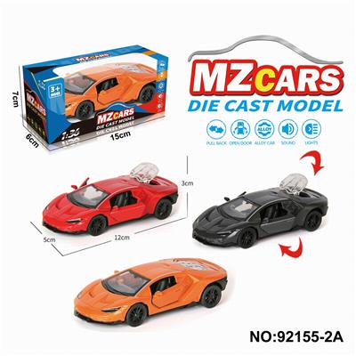 1：36合金车模3开门回力
跑车4色4款混装（声光版） - OBL10308330