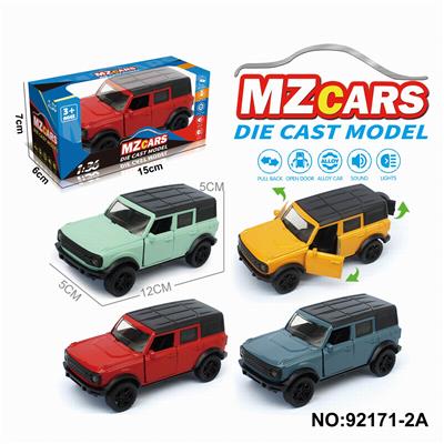1：36合金车模3开门回力
越野车4色混装（声光版） - OBL10308346