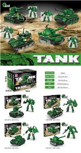 益智军事积木变形坦克KV-2/85式/虎式/59式金刚系列(337-361PCS）四款混装 - OBL10309789