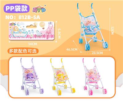 铁制手推车配12寸娃娃四色 - OBL10309952
