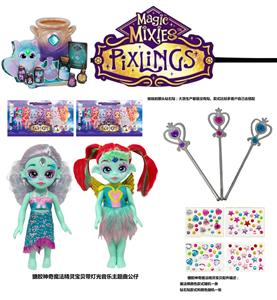 Magic Mixies系列14寸实身带灯光音乐主题曲神奇魔法青精灵带魔术棒带大钻石贴 - OBL10312460
