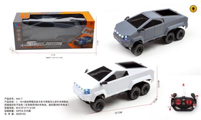 1：16六轮狂野概念皮卡车斗带跑马七彩灯光特斯拉四通遥控车不包电（车身使用4粒5号电池，遥控器2粒5号电池） - OBL10315172