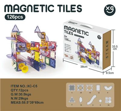 磁力轨道彩窗积木126PCS - OBL10315549