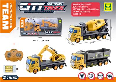 1:48欧式四通灯光工程遥控车
包电（3AA电池+USB充电座）
GCC证书 - OBL10317351