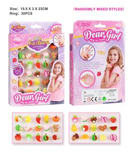 水果蔬菜图案儿童戒指30PCS - OBL10326103