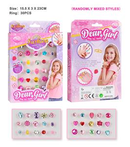 亚克力钻儿童戒指30PCS - OBL10326105