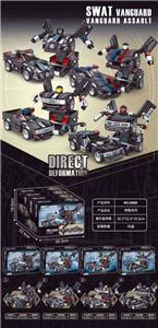小颗粒积木4in1黑警机甲可双变204/202/201/203PCS-4只/展示盒 - OBL10326555