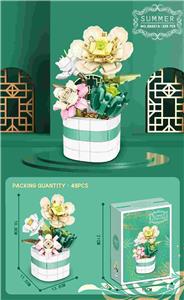 花系列小颗粒积木-仲夏葱郁盆栽329PCS-工艺UV彩盒 - OBL10326574