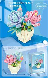 花系列小颗粒积木-熊童子盆栽293PCS-工艺UV彩盒 - OBL10326583