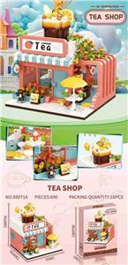 小颗粒积木街景-宁静下午茶小店690PCS-工艺UV彩盒 - OBL10326588
