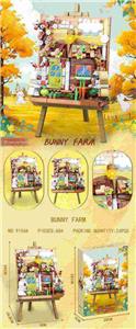 小颗粒积木画板-萌萌兔画板带灯684PCS-工艺UV彩盒 - OBL10326647
