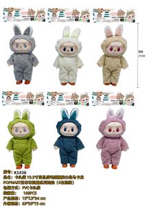 卡头袋 10.5寸高品质五关节可动毛绒搪胶心动马卡龙POPMART拉布布限量系列娃娃（6色混装） - OBL10327912