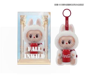 POPMART泡泡玛特LABUBU  心动马卡龙8寸真眼珠可口可乐POP毛绒搪胶拉布布带钥匙扣 - OBL10327978