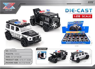 1:28 合金车模 大G警车 四开门 回力（12只装） - OBL10332556