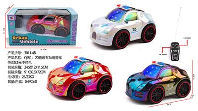 Q版1：20两通布加迪警车带3D灯光不包电（车身使用三粒5号电池，遥控器使用二粒5号电池） - OBL10335966
