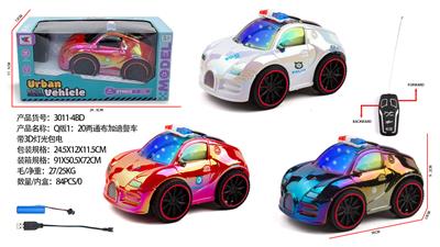 Q版1：20两通布加迪警车带3D灯光包电（车身包3.7V锂电+USB线，遥控器二粒5号电池不包） - OBL10335967