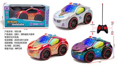 Q版1：20四通宝马警车带3D灯光不包电（车身使用三粒5号电池，遥控器二粒5号） - OBL10335978