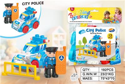 DIY创意警察警车兼容乐高桌面大颗粒积木科教益智（13PCS） - OBL10340232
