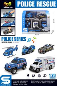 1:20小型城市巡警车组合
（惯性/滑行&灯光音乐） - OBL10340656