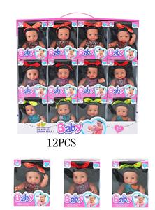 新款8寸时尚搪胶肥童娃娃女孩带蝴蝶在3款混装12PCS - OBL10341354