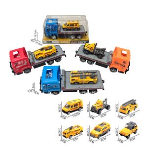 18 CM惯性拖头车载1只7.5 CM滑行工程车，3色-红/黄/蓝 - OBL10345193