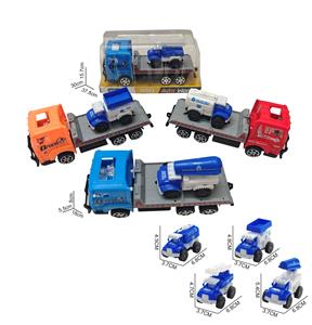18 CM惯性拖头车载1只6.8 CM回力警车，3色-红/黄/蓝 - OBL10345195