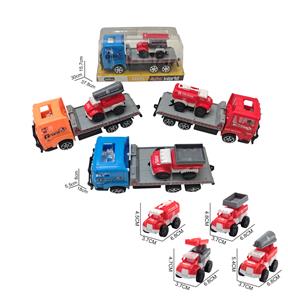 18 CM惯性拖头车载1只6.8 CM回力消防车，3色-红/黄/蓝 - OBL10345196
