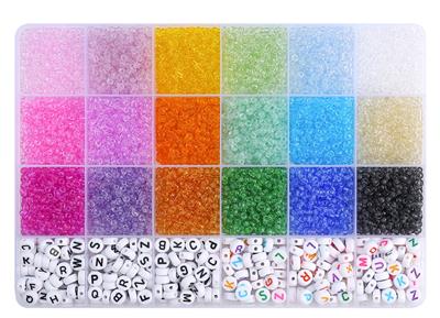 3mm米珠+字母珠+线（24格） - OBL10345436