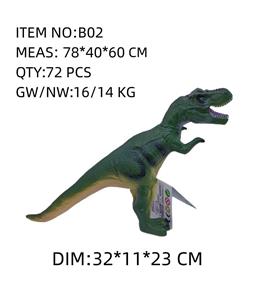 中号仿真环保搪胶填棉恐龙(不带IC)-深绿霸王龙（吊卡+袋子） - OBL10350233
