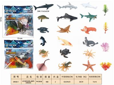 6只海洋动物+4配件（3款混装） - OBL10350329
