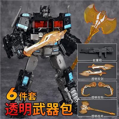 （合金版）擎天战神机甲变形赛星总司令-6套武器黑金版中文 - OBL10351198