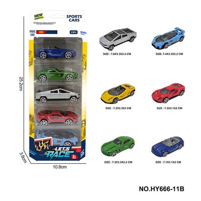 6款1:64合金车5只装 - OBL10352554