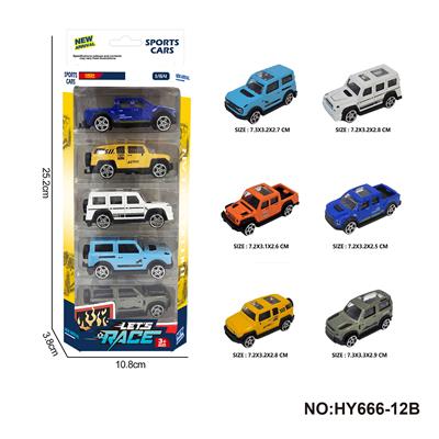 6款1:64合金车5只装 - OBL10352558