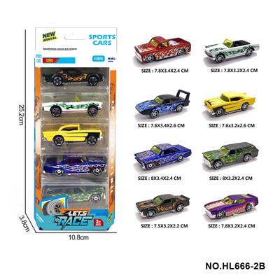 8款1:64合金车5只装 - OBL10353666