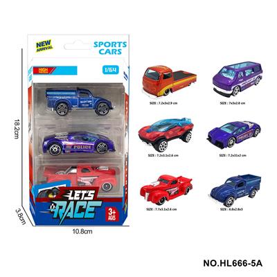 6款1:64合金车3只装 - OBL10353677
