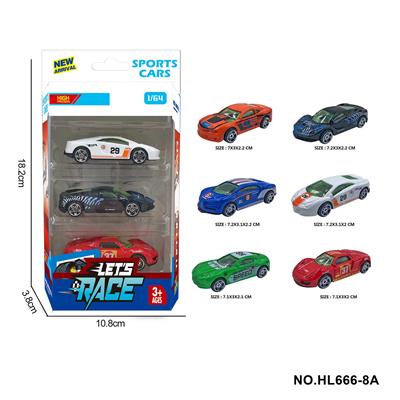6款1:64合金车3只装 - OBL10353689