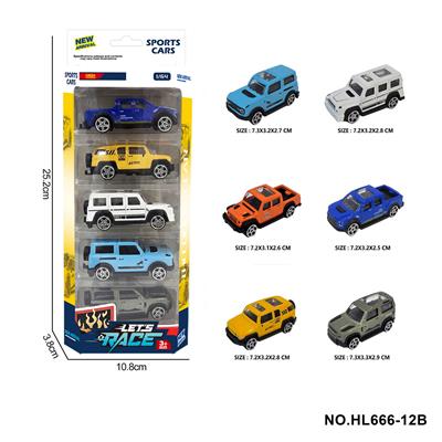 6款1:64合金车5只装 - OBL10353706