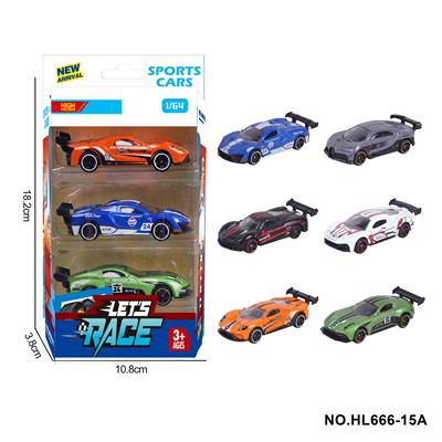 6款1:64合金车3只装 - OBL10353717