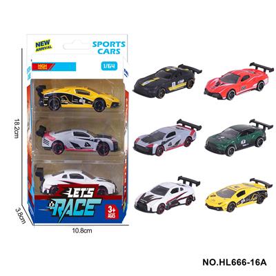6款1:64合金车3只装 - OBL10353720