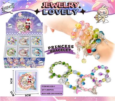 拉拉水晶串珠手链带吊坠24PCS（多款混装） - OBL10354706