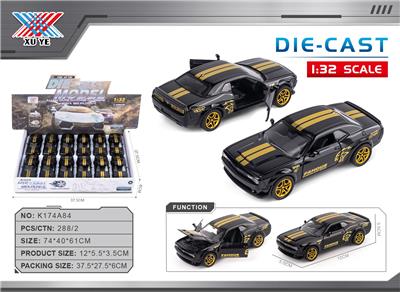 1:32 合金车模 道奇战马黑金版 三开门回力（12只装） - OBL10356663