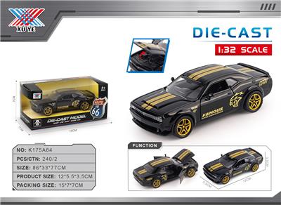 1:32 地狱猫美式肌肉车 合金车回力 三开门（1只装） - OBL10356669