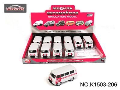 1:43，俄罗斯巴士救护回力合金车（03红白） - OBL10356863