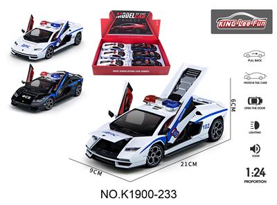 1:24兰博基尼800俄文警车版合金声光回力四开门 - OBL10356928