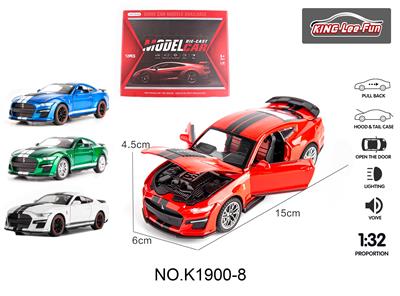 1:32福特野马带灯光音乐四开门回力合金车 - OBL10356950