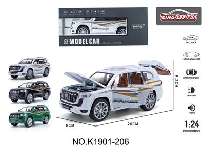 1:24酷路泽街车版6开门声光音乐回力合金车 - OBL10356989